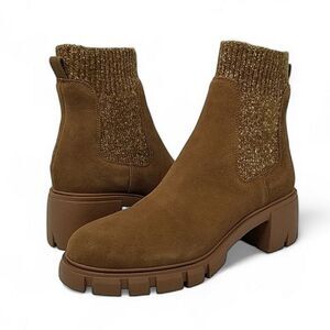 Steve Madden Hayle Lug Chelsea Leather Brown Boots